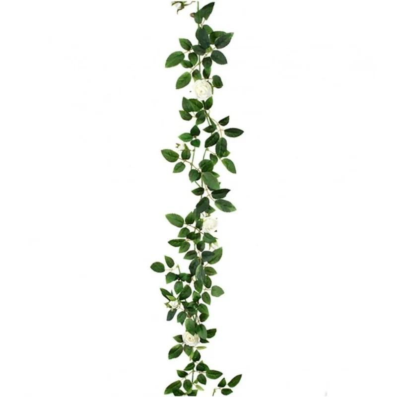 Kunstig Rosegirlang 160 cm hvit