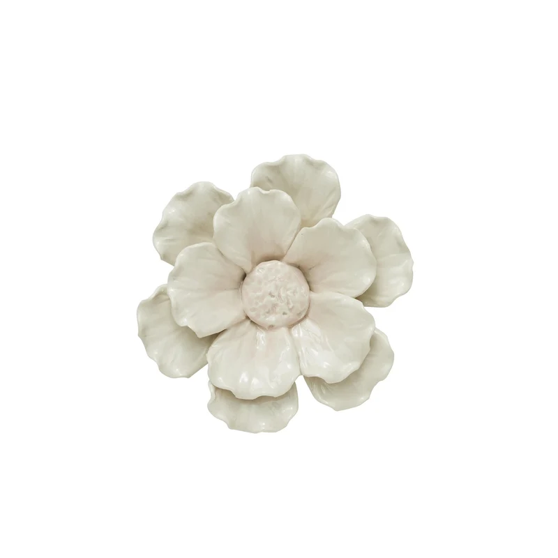 Floria väggdekoration Ø13 cm. benvit porselen