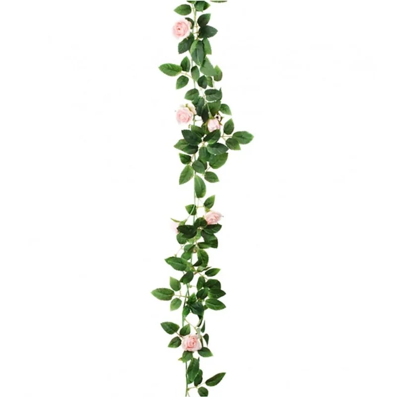 Kunstig Rosegirlang 160 cm rosa
