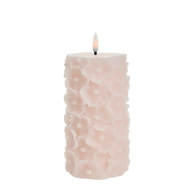 Hysille LED-ljusblomma H14,5 rosa