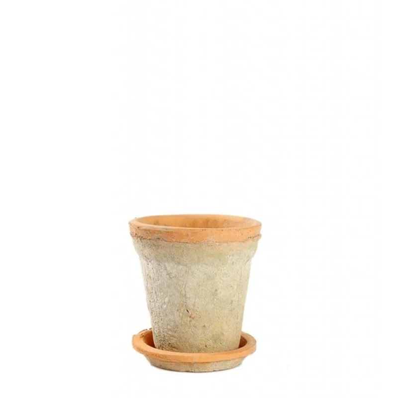Leirepotte 14 cm - rustikk plantekrukke