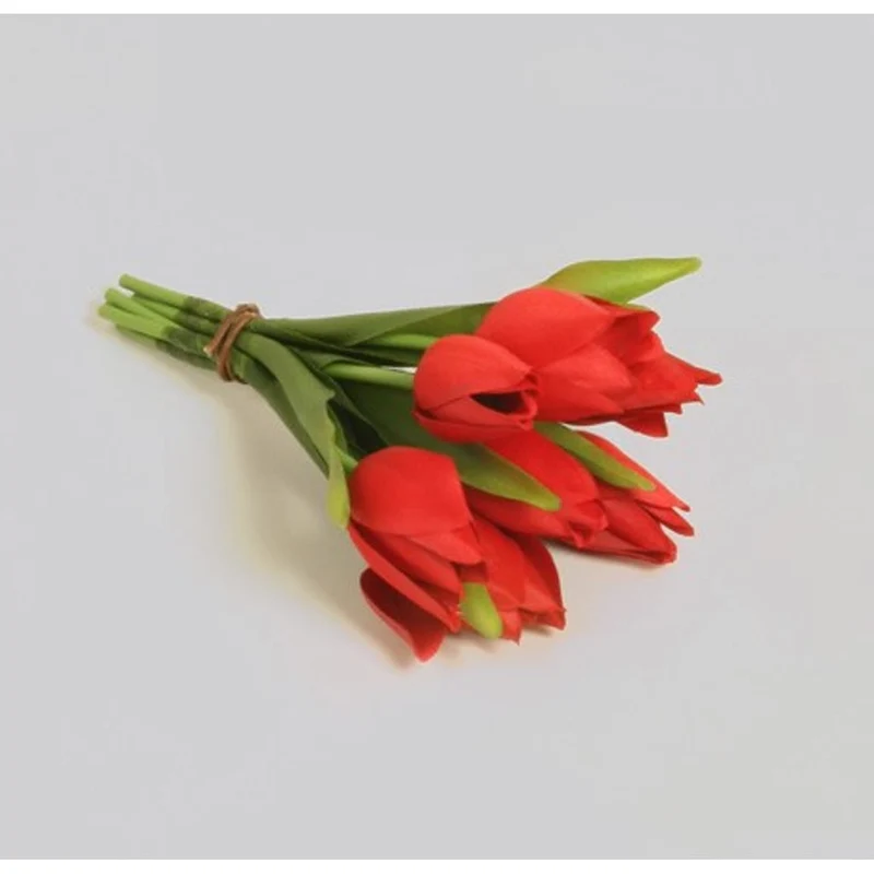 Kunstig Tulipanbukett 20 cm rød