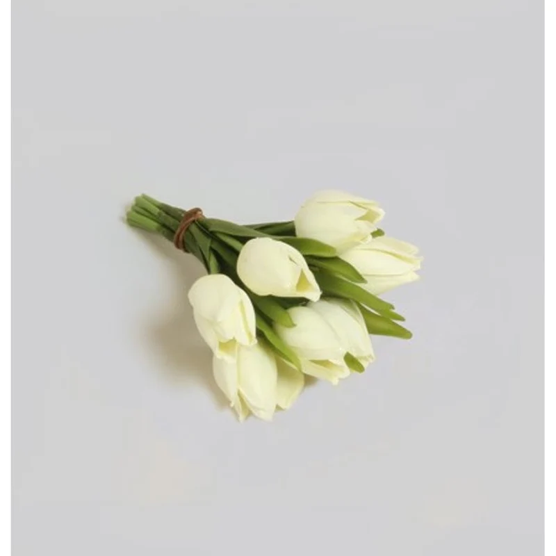 Kunstig Tulipanbukett hvit 20 cm