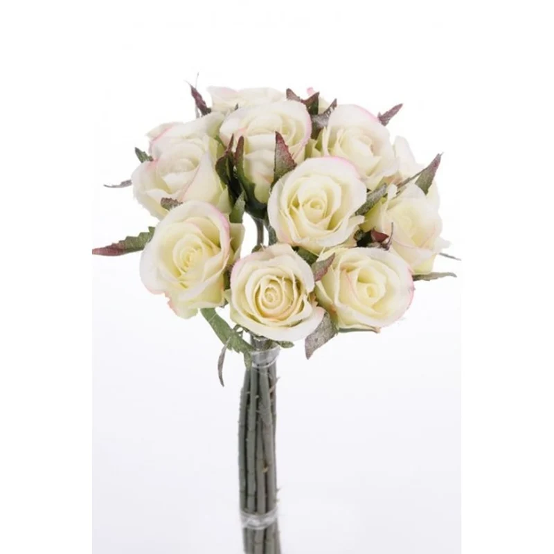 Kunstig Rosebukett med is 27 cm