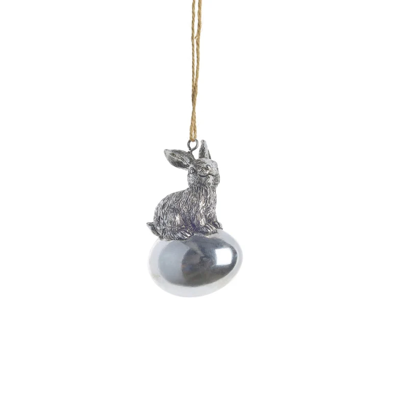 Selille kaninprydnad H9 Silver