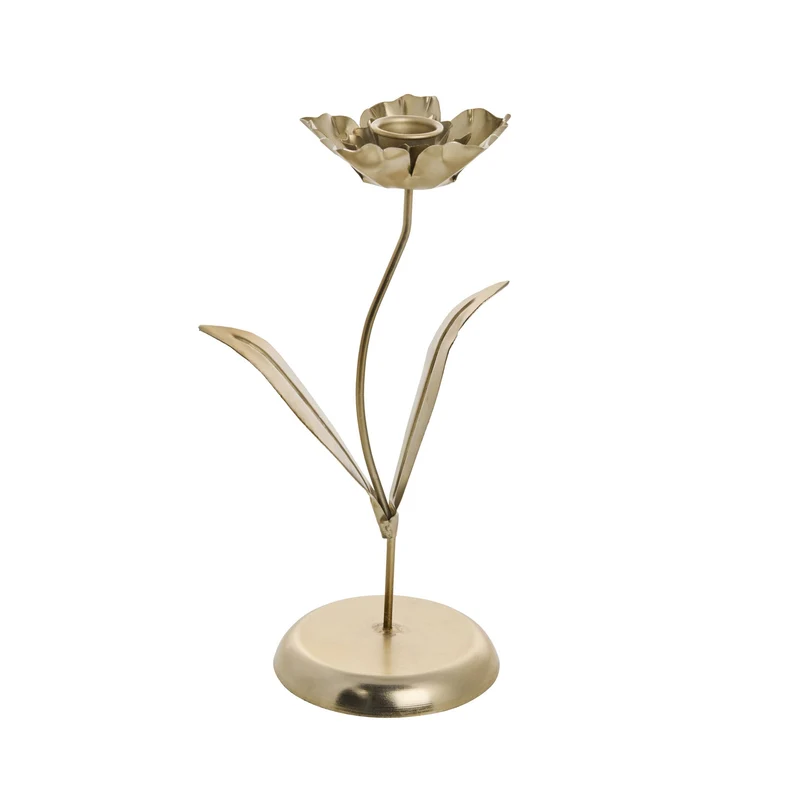 Steffia blomljusstake H26 L. Guld