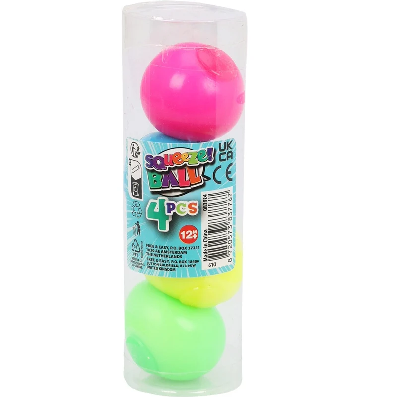 Neon Squeeze Baller 4pk | 4 cm