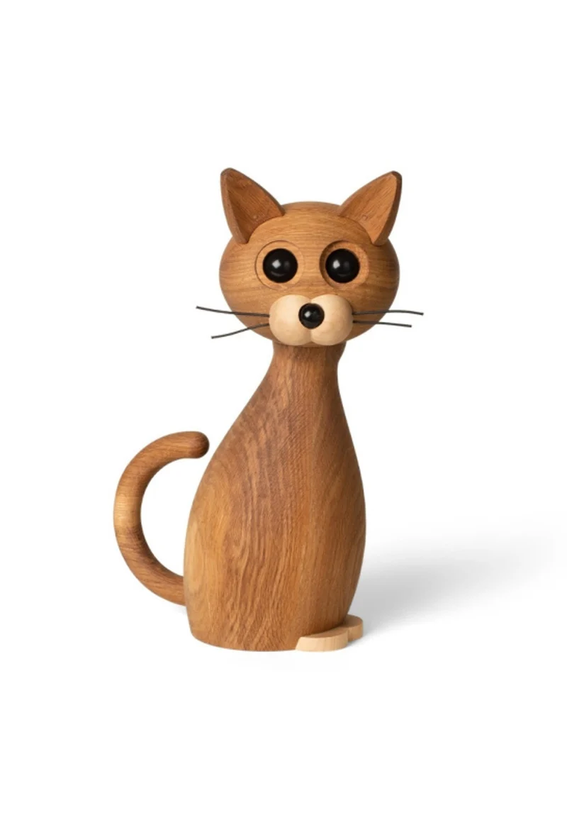 Dekoration Lucky Katt Ek/Lönn