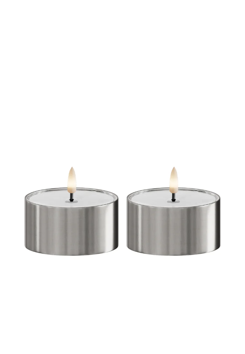 Värmeljus Metall 2-Pack Utomhus 8x4,3 cm