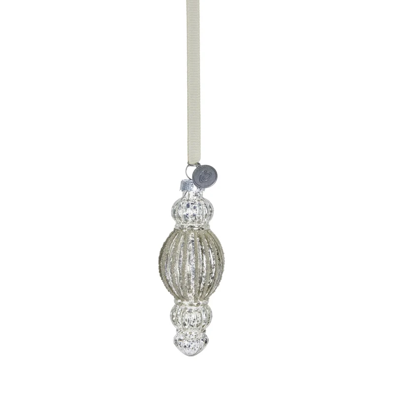 Perline ornament H11,5 cm. antikt silver