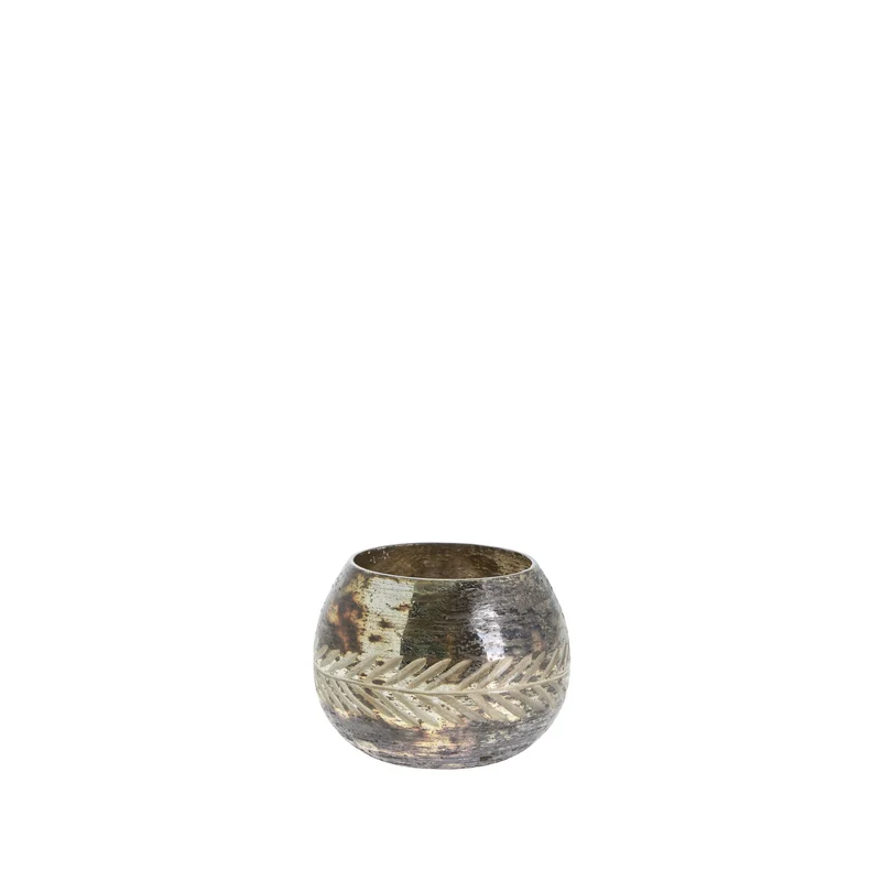 Carlia värmeljushållare H7 cm. antikt silver