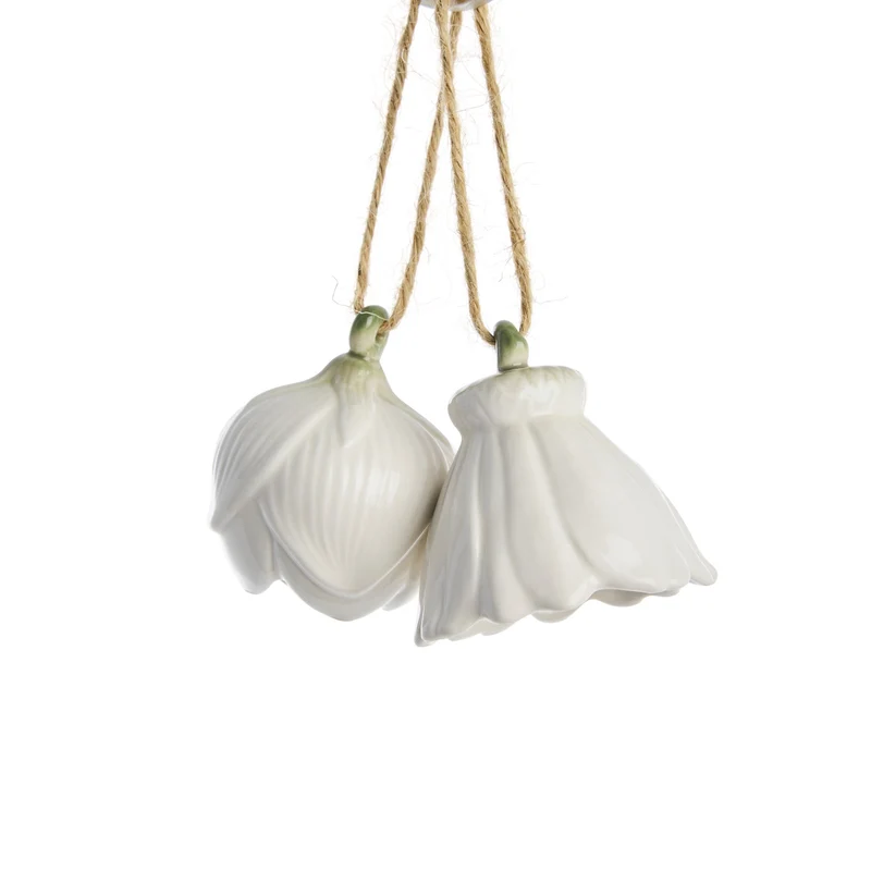 Dehlia set med 2 blomdekorationer Off White