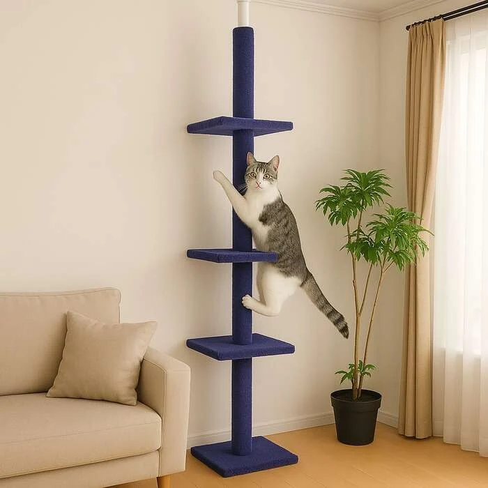 Gulv-til-tak kattestativ 230–280 cm, grå
