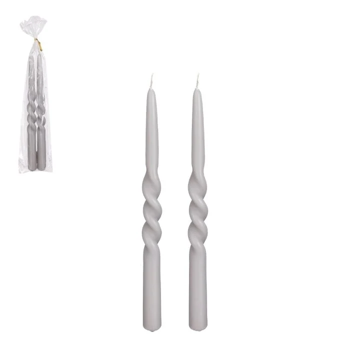 Spiralljus 2-pack ljusgrå