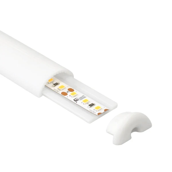 Silikonprofil MLP050 för LED-strip Rund mjuk profil med frontglas