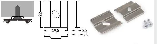 Monteringsclips till LED-strip aluprofil MLP096 Rakt eller vinklat