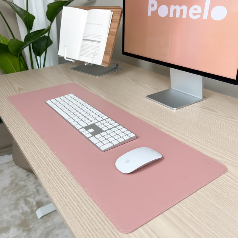 Pomelo Bordmatte Musematte Lær Lys rosa- Premium Skrivebordsunderlag