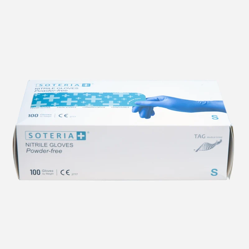 Soteria+ Nitril engangshansker- pudder og lateksfri- 100 stk - SMALL