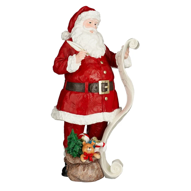 Jultomte med lång önskelista 48 cm hög