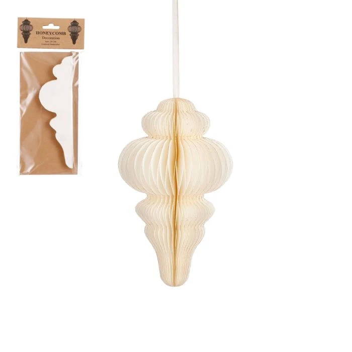 Handgjord istapp krämfärg 20 cm hög