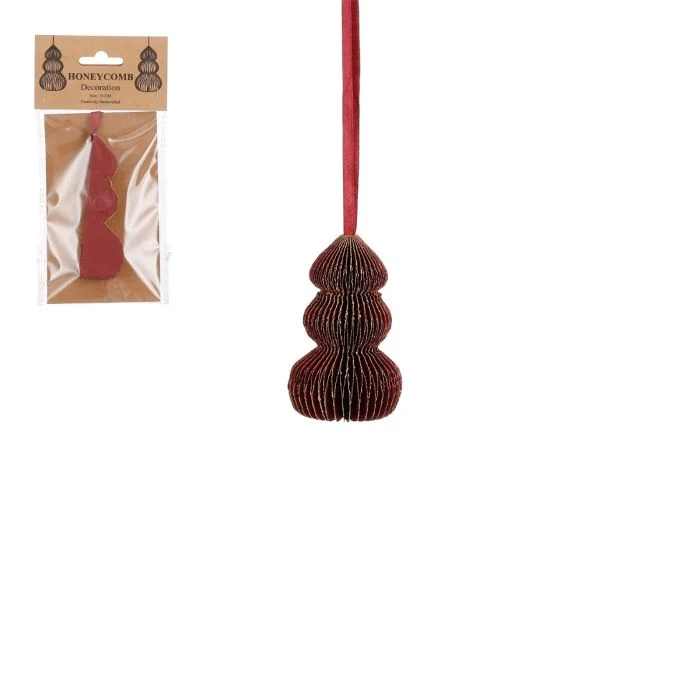 Handgjord julgran mörkröd 10 cm hög