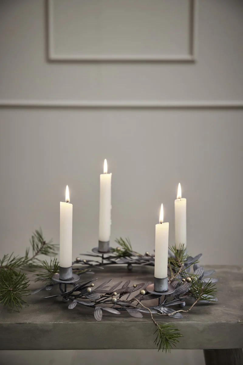 Mistlia adventsljusstake H7 cm. antikk grå