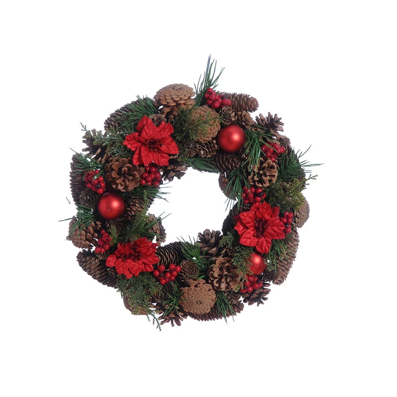Julkrans med blommor 35 cm i dia