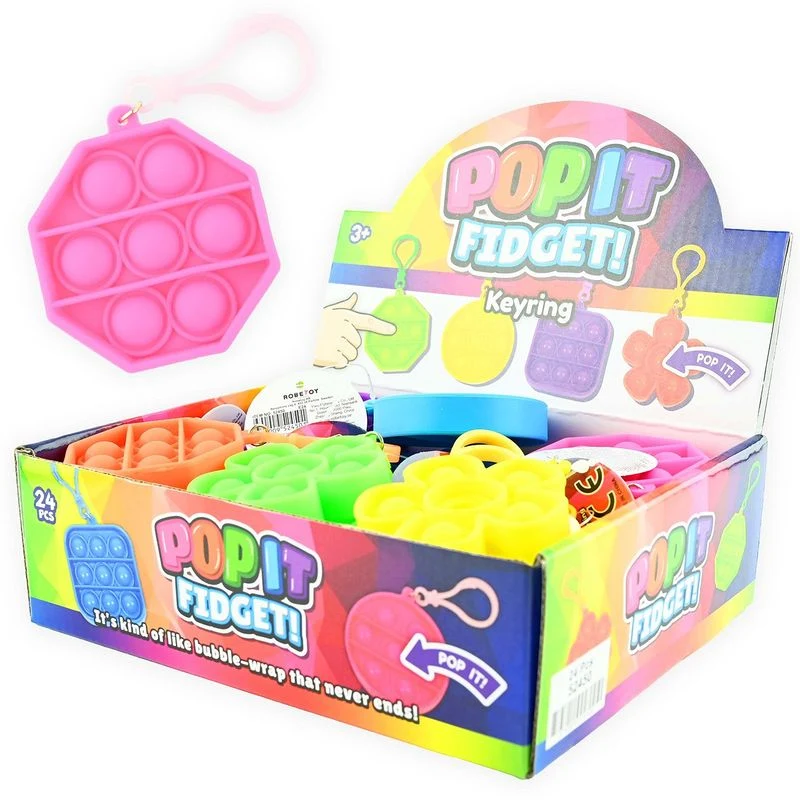 Pop it nøkkelring 6cm | Fidget leke i silikon | Flere farger