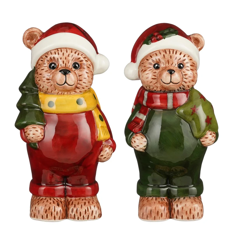 Julteddybjörnar i vinterkläder 21 cm höga