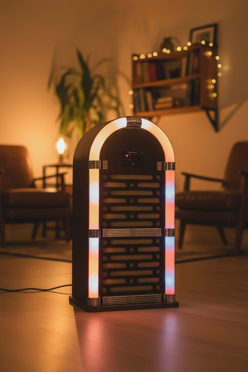 Soundlogic XT Bluetooth Retro Jukebox - Innebygd lys