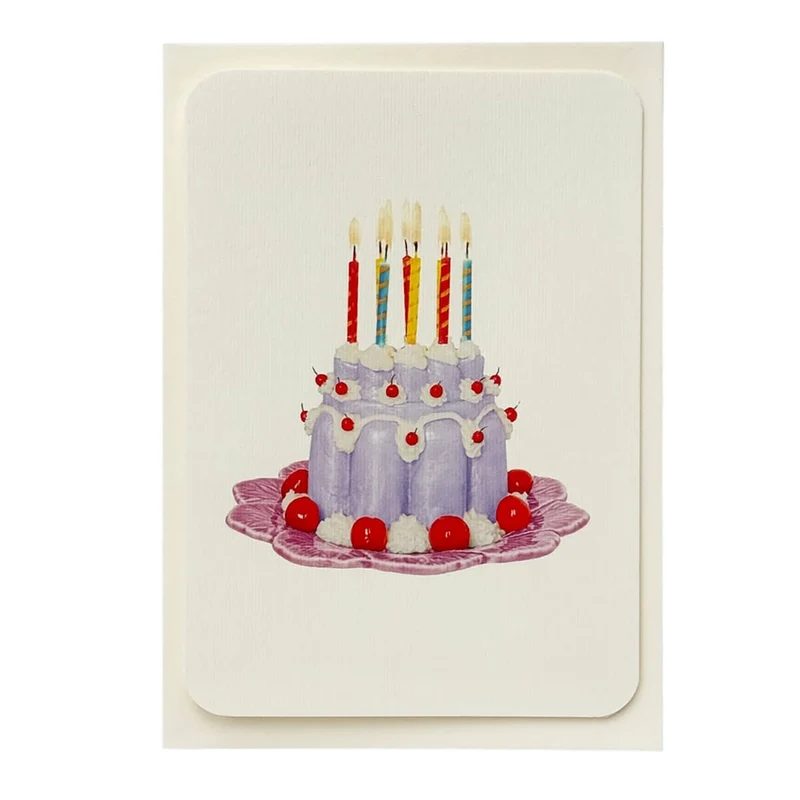 Lavender Cream Blancmange Greetings Card by Canonbury Press