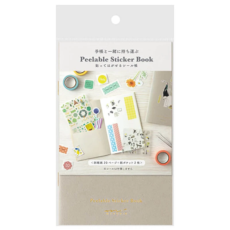 Sticker Book with Pocket in Grey by Midori