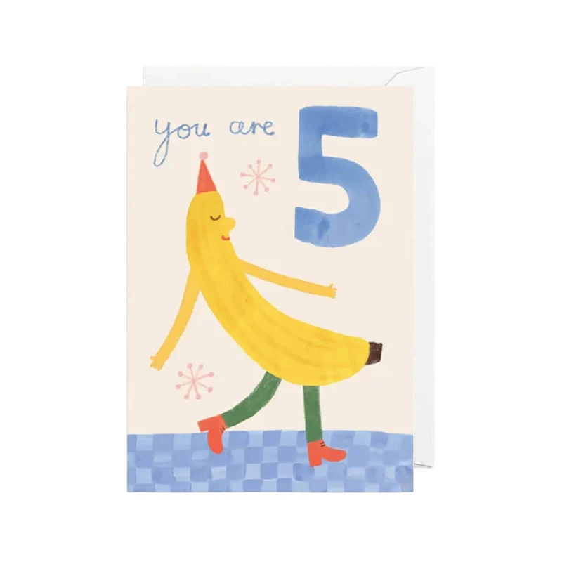 5th Birthday Mini Greetings Card by Holsen Studio