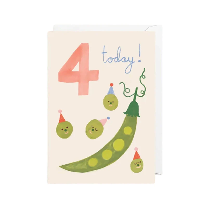 4th Birthday Mini Greetings Card by Holsen Studio