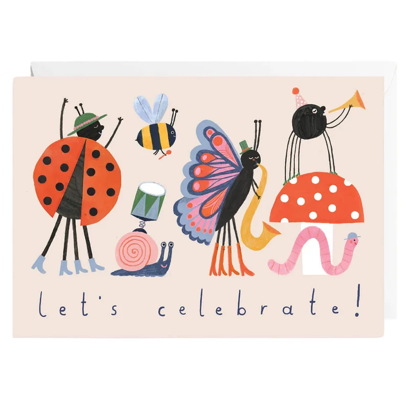 Celebration Bugs Greetings Card by Holsen Studio
