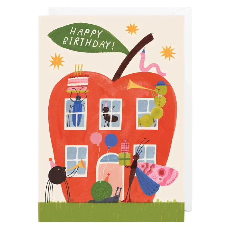 Apple Party Birthday Greetings Card by Holsen Studio