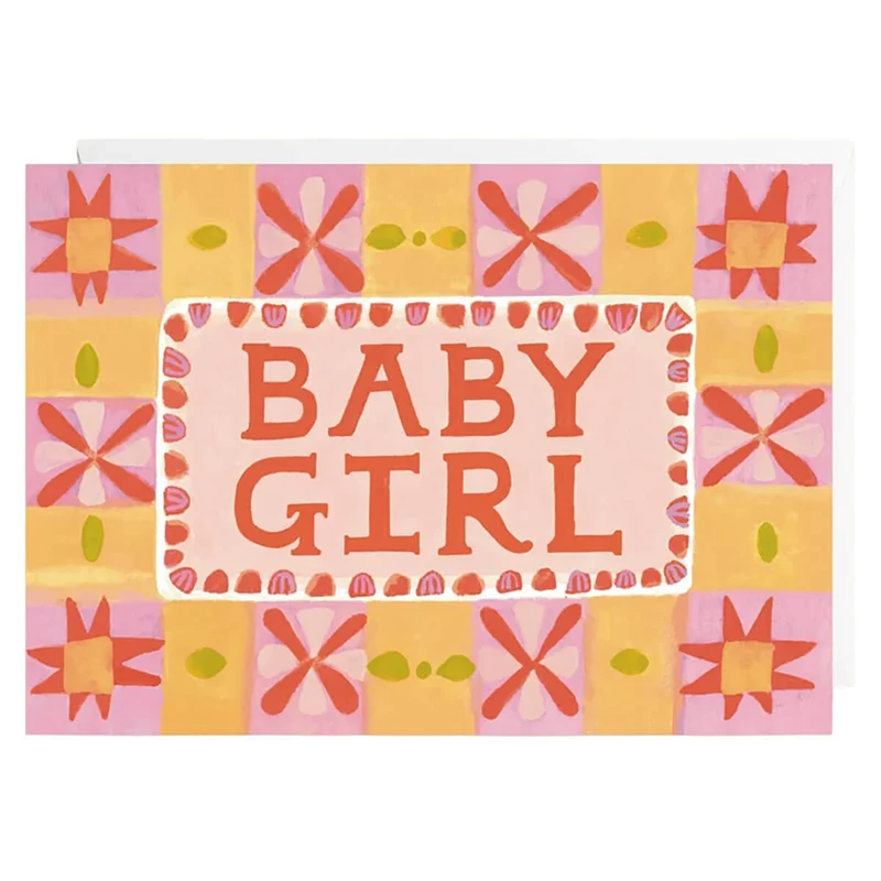 Baby Girl Greetings Card by Holsen Studio