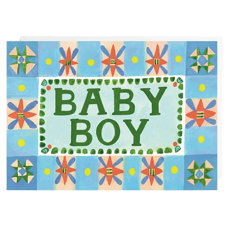 Baby Boy Greetings Card by Holsen Studio