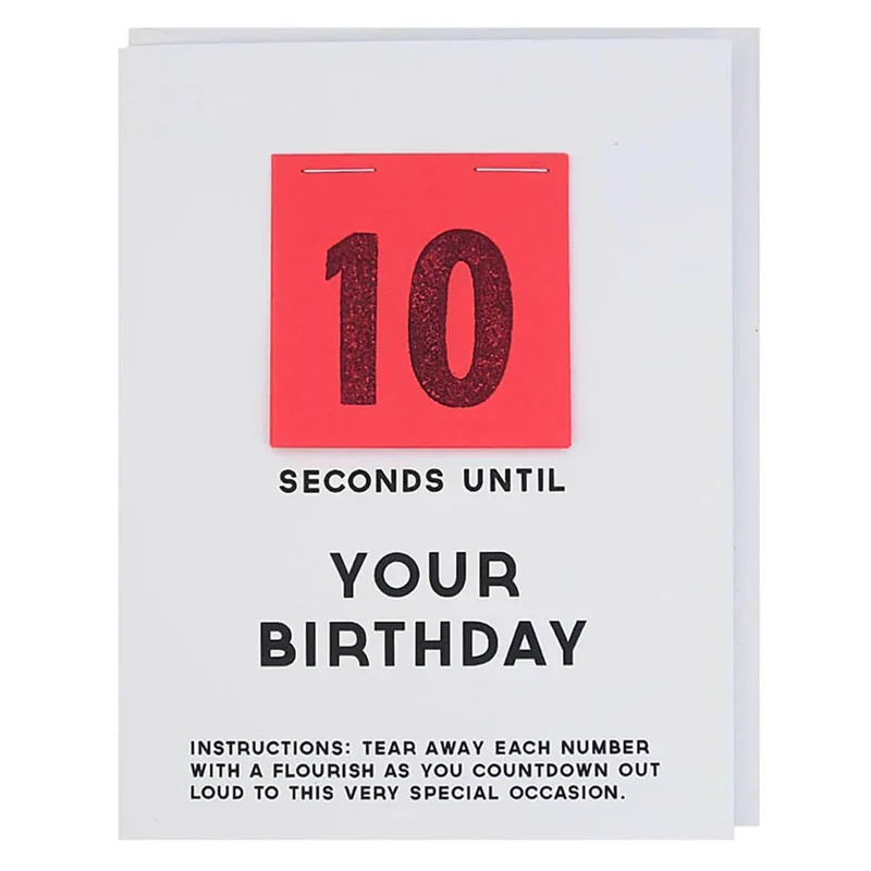 Countdown Until Your Birthday Greetings Card by The Regional Assembly of Text