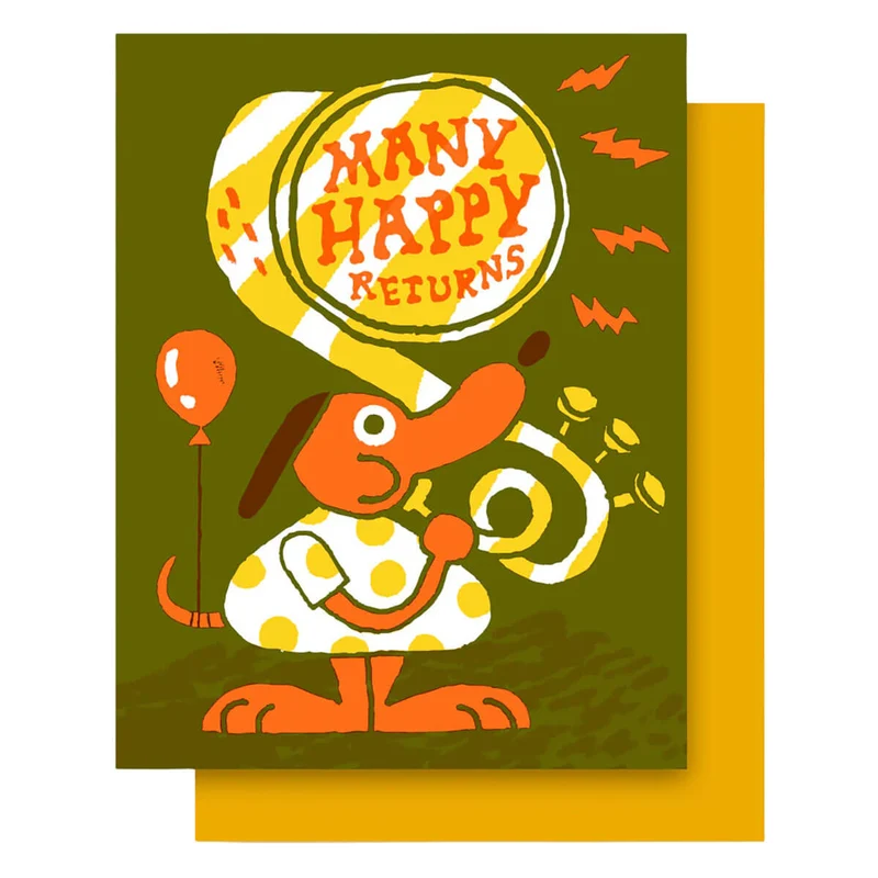 Birthday Tuba Greetings Card by Hammerpress