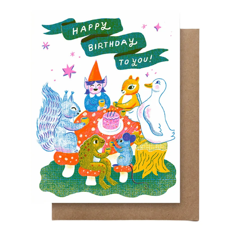 Bday Animal Party Greetings Card by Hammerpress