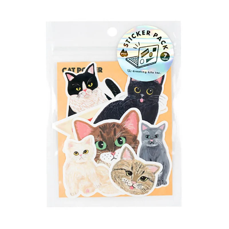 Sodeyama Kahoko Cat Sticker Pack by Greeting Life