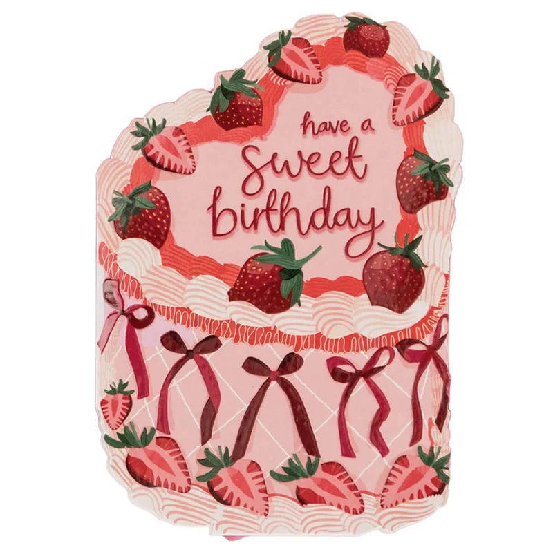 Sweet Birthday Cake Shaped Greetings Card by Two For Joy Illustration