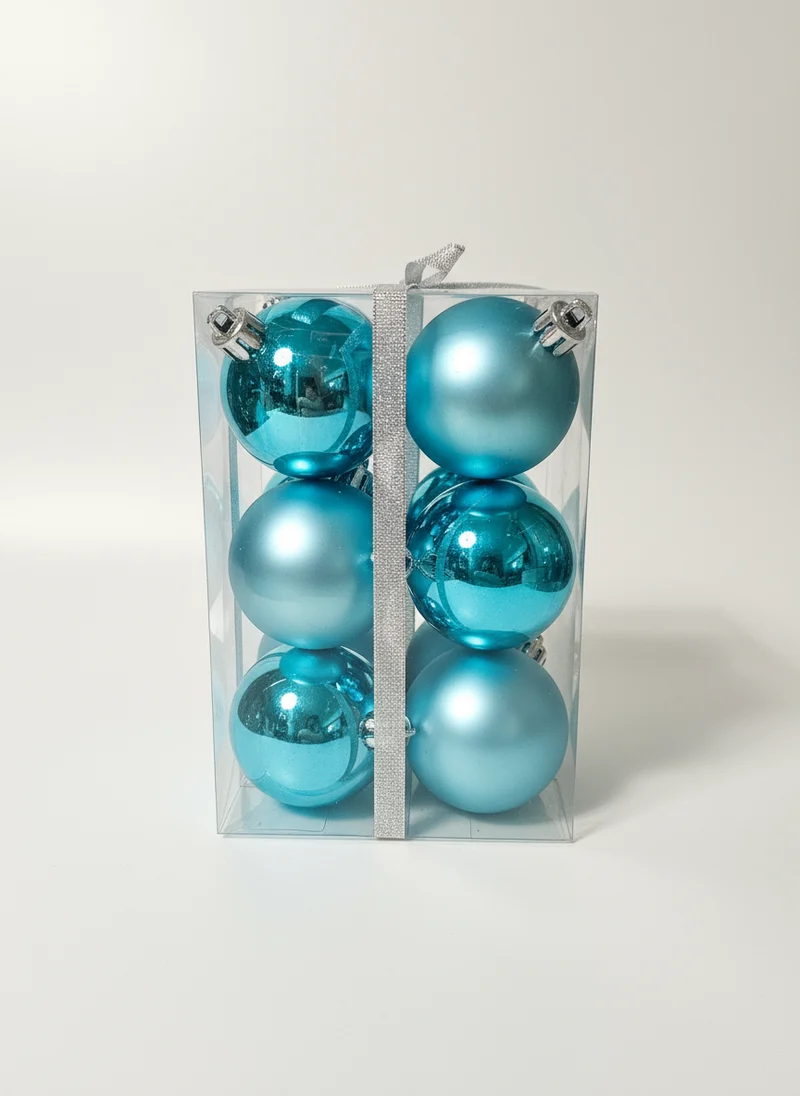 Julekuler Turkis 8 cm - Gaveeske 12 pk