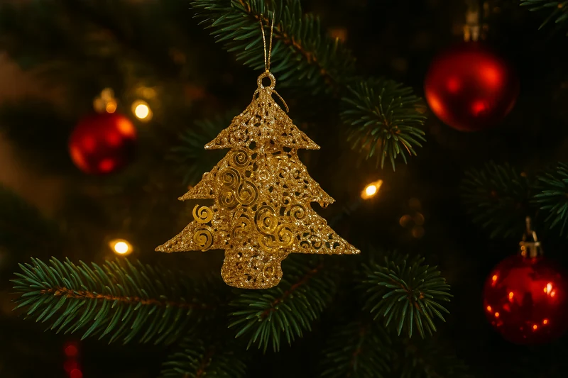 Gullfarget Juletre 15 cm - Elegant Juletrepynt og Dekorasjon