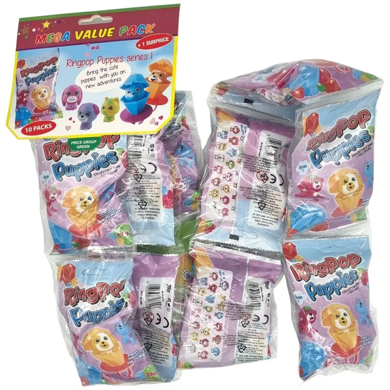 10pk Ring Pop Puppies Serie 1 (Storpakk)