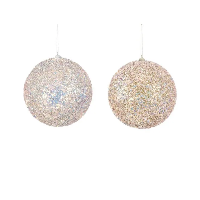 Julkulor i frigolit med glitter 15 cm i diameter