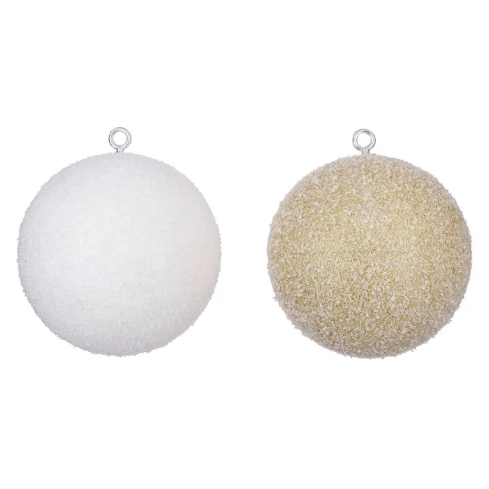 Julgranskulor i frigolit med snö 20 cm i dia