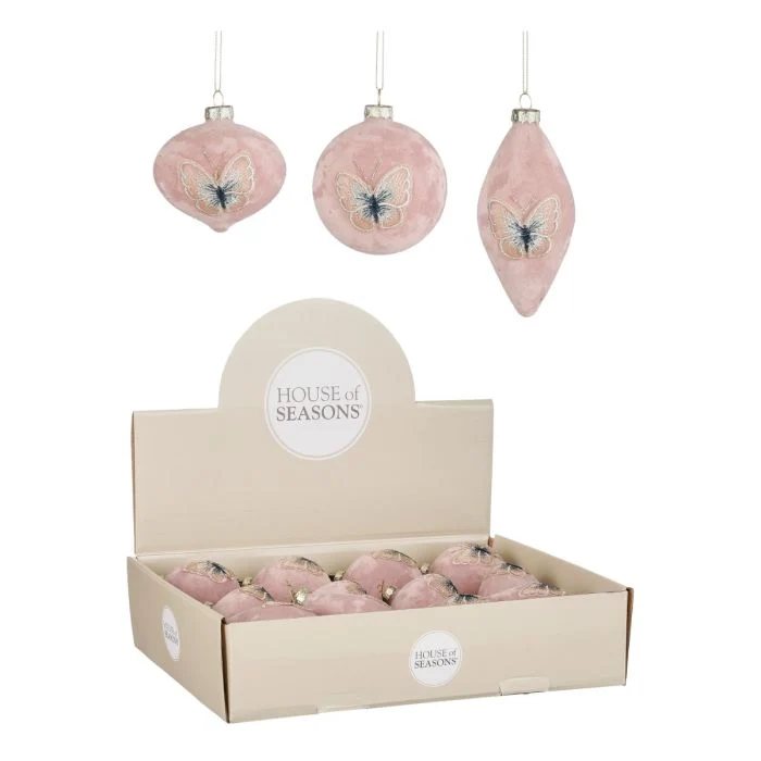 Julkula Rosa med fjäril