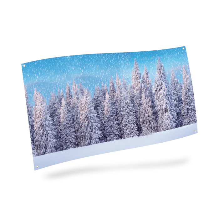 Bakgrund med snöig skog